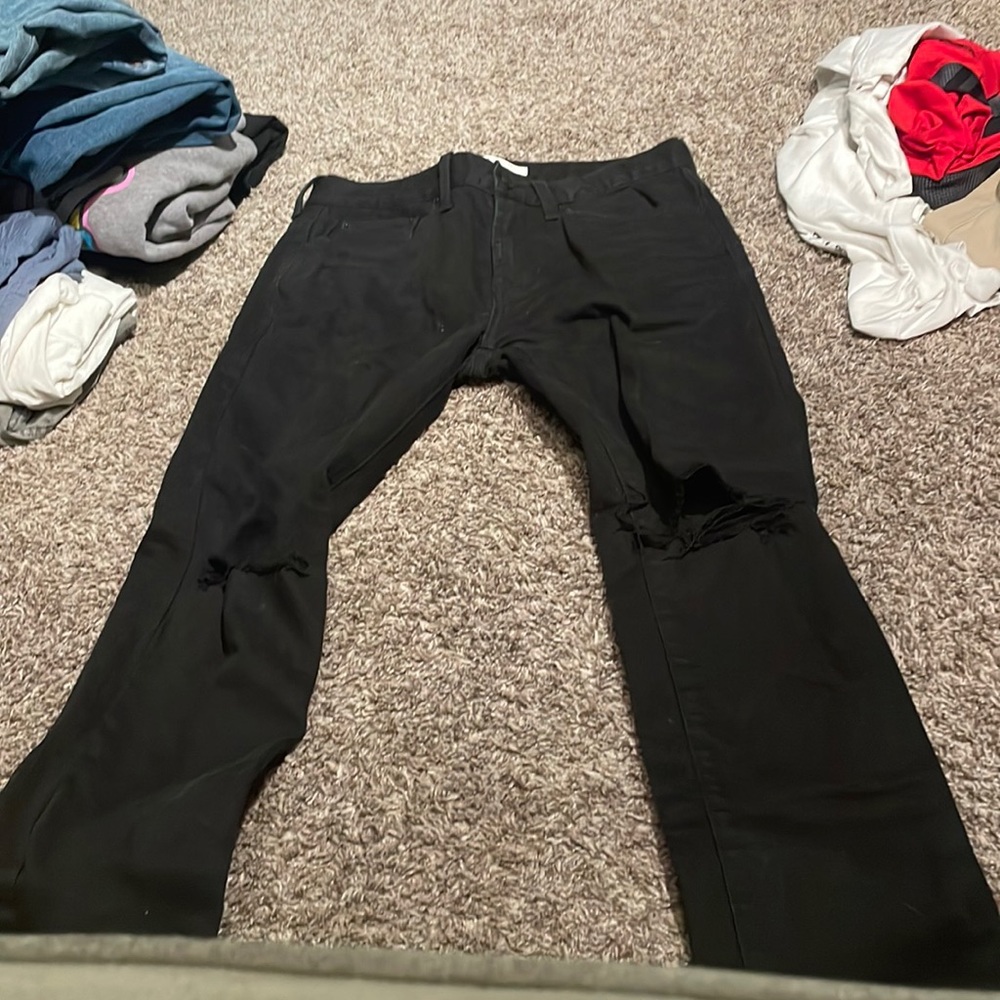 Pacsun black stacked skinny ripped jeans 29/30